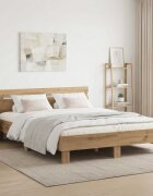 vidaXL Рамка за легло Дъб артизан 140 x 190 cm Инженерна дървесина
