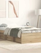vidaXL Рамка за легло дъб сонома 100x200 см