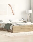 vidaXL Рамка за легло дъб сонома 150x200 cм King Size