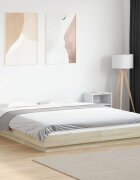 vidaXL Рамка за легло дъб сонома 150x200 см масивно дърво