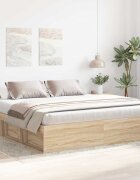 vidaXL Рамка за легло дъб сонома 180x200 cм Super King Size