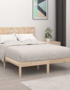vidaXL Рамка за легло дърво масив 135x190 cм Double