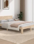 vidaXL Рамка за легло дърво масив 135x190 cм Double