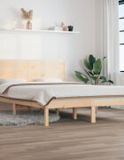 vidaXL Рамка за легло дърво масив 135x190 cм Double