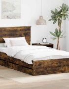 vidaXL Рамка за легло Димян дъб 100 x 200 cm Инженерна дървесина
