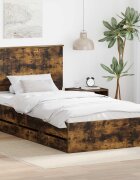 vidaXL Рамка за легло Димян дъб 100 x 200 cm Инженерна дървесина