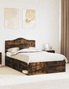 vidaXL Рамка за легло Димян дъб 120 x 200 cm Солидно борово дърво