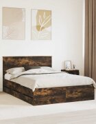 vidaXL Рамка за легло Димян дъб 150 x 200 cm Инженерна дървесина