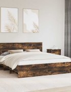 vidaXL Рамка за легло Димян дъб 180 x 200 cm Инженерна дървесина