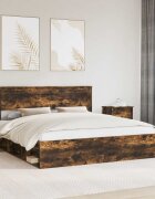 vidaXL Рамка за легло Димян дъб 180 x 200 cm Солидно борово дърво
