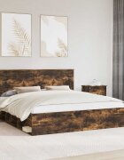 vidaXL Рамка за легло Димян дъб 200 x 200 cm Солидно борово дърво