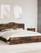 vidaXL Рамка за легло Димян дъб 200 x 200 cm Солидно борово дърво