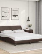 vidaXL Рамка за легло Dover кафява 160x200 см изкуствена кожа