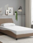 vidaXL Рамка за легло Dover капучино 100x200 см изкуствена кожа