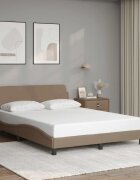 vidaXL Рамка за легло Dover капучино 120x200 см изкуствена кожа
