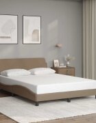 vidaXL Рамка за легло Dover капучино 140x200 см изкуствена кожа