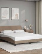 vidaXL Рамка за легло Dover капучино 160x200 см изкуствена кожа