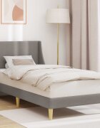 vidaXL Рамка за легло Едноцветен с таблото Таупе 100 x 200 cm текстил