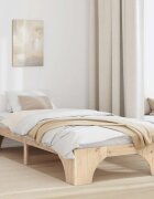 vidaXL Рамка за легло Естествен 100 x 200 cm Солидно борово дърво