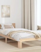 vidaXL Рамка за легло Естествен 100 x 200 cm Солидно борово дърво