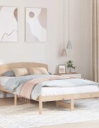 vidaXL Рамка за легло Естествен 120 x 200 cm Солидно борово дърво