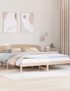 vidaXL Рамка за легло Естествен 180 x 200 cm Солидно борово дърво