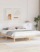 vidaXL Рамка за легло Естествен 200 x 200 cm Солидно борово дърво
