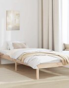 vidaXL Рамка за легло Естествен 75 x 190 cm Солидно борово дърво