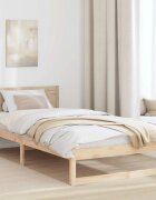 vidaXL Рамка за легло Естествен 80 x 200 cm Солидно борово дърво