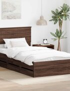vidaXL Рамка за легло Кафяв дъб 100 x 200 cm Инженерна дървесина