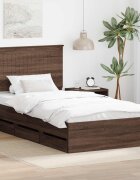vidaXL Рамка за легло Кафяв дъб 100 x 200 cm Инженерна дървесина