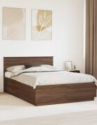 vidaXL Рамка за легло Кафяв дъб 150 x 200 cm Инженерна дървесина