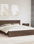 vidaXL Рамка за легло Кафяв дъб 200 x 200 cm Инженерна дървесина