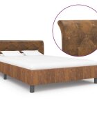 vidaXL Рамка за легло кафява изкуствен велур 120x200 см