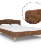 vidaXL Рамка за легло кафява изкуствен велур 120x200 см