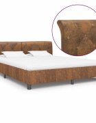 vidaXL Рамка за легло кафява изкуствен велур 160x200 см