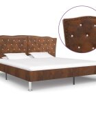 vidaXL Рамка за легло кафява изкуствен велур 180x200 см