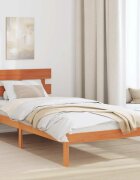 vidaXL Рамка за легло Кафяво 100 x 200 cm Масивна борова дървесина