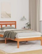 vidaXL Рамка за легло Кафяво 100 x 200 cm Солидно борово дърво