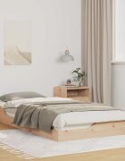 vidaXL Рамка за легло Кафяво 100 x 210 cm Солидно борово дърво
