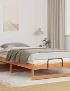 vidaXL Рамка за легло Кафяво 100 x 210 cm Солидно борово дърво