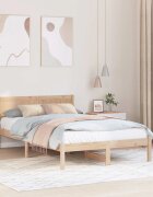 vidaXL Рамка за легло Кафяво 120 x 190 cm Масивна борова дървесина