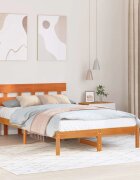 vidaXL Рамка за легло Кафяво 120 x 190 cm Масивна борова дървесина