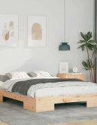 vidaXL Рамка за легло Кафяво 135 x 190 cm