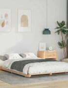 vidaXL Рамка за легло Кафяво 135 x 190 cm Солидно борово дърво