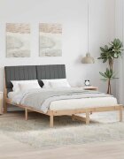 vidaXL Рамка за легло Кафяво 135 x 190 cm Солидно борово дърво