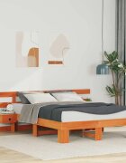 vidaXL Рамка за легло Кафяво 140 x 190 cm Солидно борово дърво
