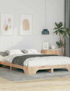 vidaXL Рамка за легло Кафяво 140 x 210 cm Солидно борово дърво