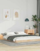 vidaXL Рамка за легло Кафяво 140 x 220 cm Солидно борово дърво
