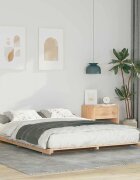 vidaXL Рамка за легло Кафяво 140 x 220 cm Солидно борово дърво